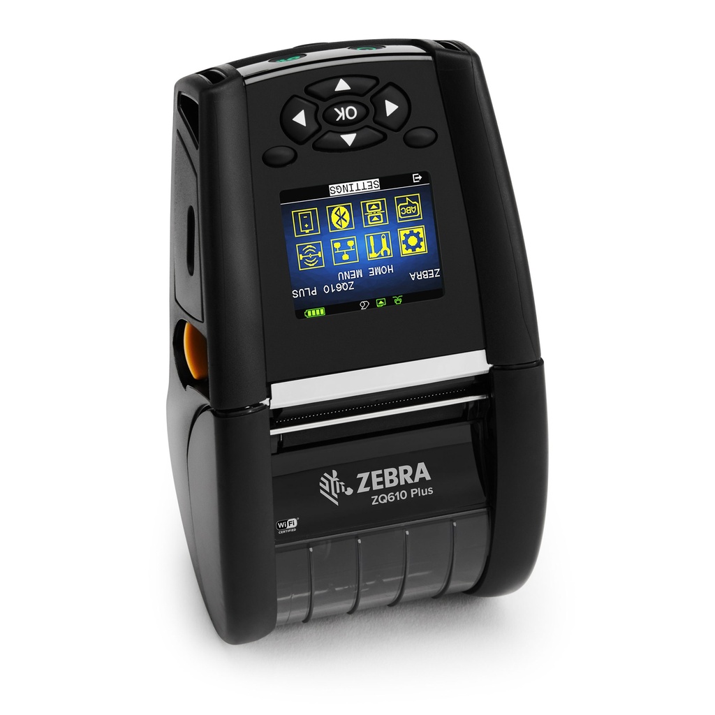 [ZQ61-AUXAE14-00] Zebra ZQ610 Plus (Material estándar (con soporte), Bluetooth 5.x, Wi-Fi 6 (802.11ax))